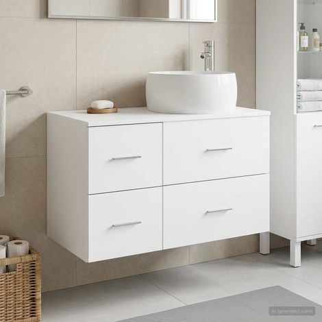 vidaXL Bathroom Furniture Set 2 pcs White Engineered Wood (1/5)