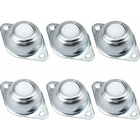 Lot de 6 Transfert à Billes, Roulettes de Meubles, avec Trous de Fixation de la Bride Inférieure Roulement Transfert Fer Galvanisé avec Boules en Nylon Convoyeur Roulement à Billes de Transfert (1/5)
