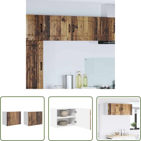 vidaXL Küchenregal - Küchenschrank 2 pcs Altholz 50 x 31 x 40 cm Holzwerkstoff (1/5)