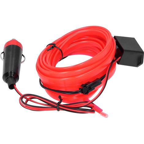 Ruban LED 5m/16,4ft Allume-cigare Auto Lumière d'Ambiance Intérieure Voiture DC 12V Rouge (1/5)