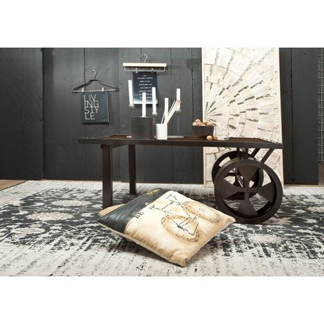 Couchtisch Mango braun lackiert 110x80x45 cm (BxTxH) montiert RAILWAY 433 (1/3)