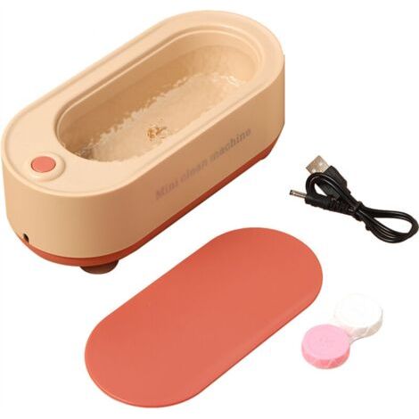 Nettoyeur De Bijoux à Ultrasons Outil De Nettoyage Portable Nettoyeur De Vibrations Haute Fréquence Pour Lentilles De Contact Or Argent Lunettes Montre Bague Pièces, Rose Version Usb Rechargeable - Ro