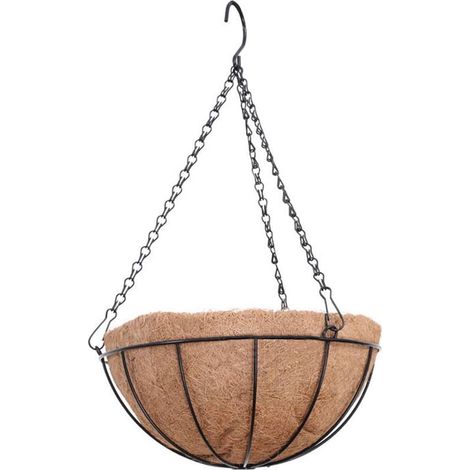 Pots de fleurs à suspendre, pots de fleurs extérieurs avec chaîne, en coco, grand volume en litres, 20 cm de diamètre en tant que (1/5)