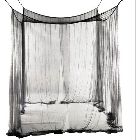 Rideaux de lit à baldaquin, 4 portes, en maille noire, baldaquin (1/5)