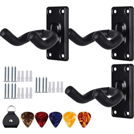3 Supports Guitare Muraux Antidérapants (1/4)