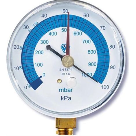 Vacuometro con attacco radiale 1/8 pf80 vr1 wigam 07041003