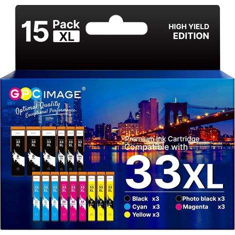 33XL Cartouche Compatible pour Epson 33 XL pour XP-7100 XP-530 (1/5)