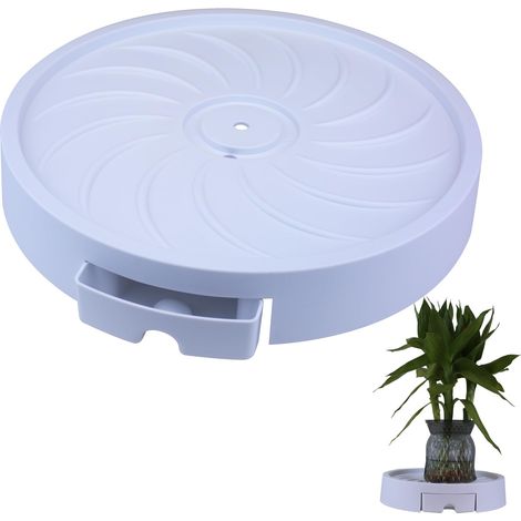 Jardinière avec roulettes universelles dissimulées, jardinière avec bac de récupération d'eau, chariot à plantes robuste pivotant à 360°, jardinière amovible pour une utilisation intérieure et extérie