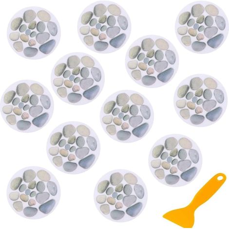 12 Stück Anti-Rutsch-Aufkleber für Dusche, Badewanne, runde Anti-Rutsch-Aufkleber für Dusche, Badewanne und Treppe (1/5)