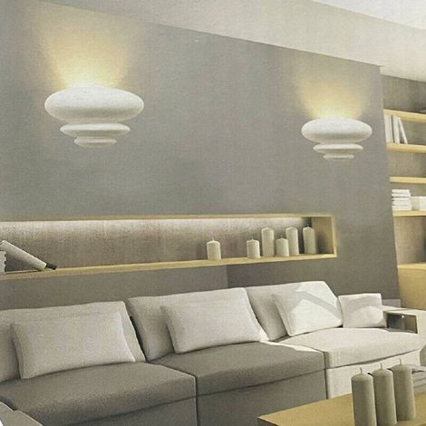 Trade Shop - Applique In Gesso Da Parete Verniciabile Lampada Da Muro Moderna Attacco G9 E46 - (1/3)