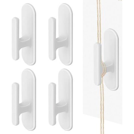 Bardusch Lot de 4 Crochets adhésifs pour Cordon de Store, Crochets adhésifs pour Enrouleur de Cordon de Store (Blanc) (1/5)