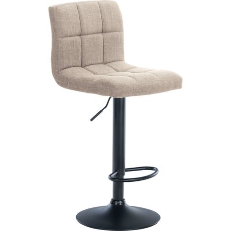Sgabello da bar x1 stile contemporaneo tessuto trapuntato color crema struttura in metallo nero 100005609