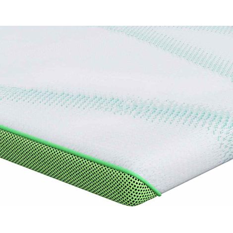 Surmatelas Blanc et vert 140 x 190 cm Tissu Jacquard