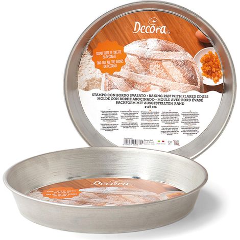 Decora 0060828 Ruoto per Pastiera ø 28 cm, Banda Stagnata, Placcato Stagno, Argento (1/5)