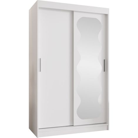 Armario Hartford 578, Blanco, 200x120x62cm, Puertas de armario: Correderas, Número de estantes: 3