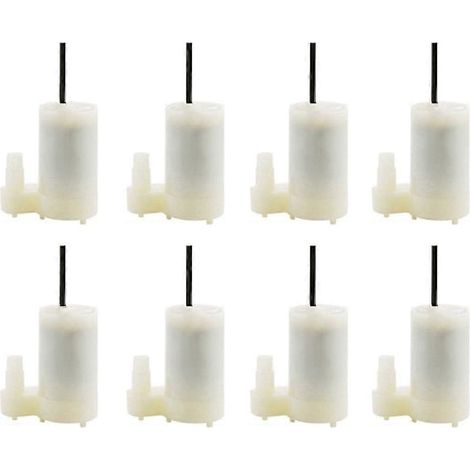 Huit mini-pompes submersibles blanches et silencieuses, adaptées au refroidissement liquide des PC en courant continu 3V/5V, alimentées par USB. (1/5)