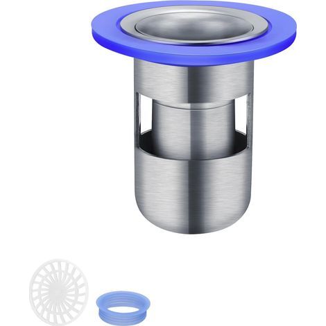 Drain de douche, bouchon de douche anti-odeur, grille de douche en acier inoxydable 304, filtre à cheveux de douche à double drain scellé, adapté à la salle de bain, à la cuisine (1/5)
