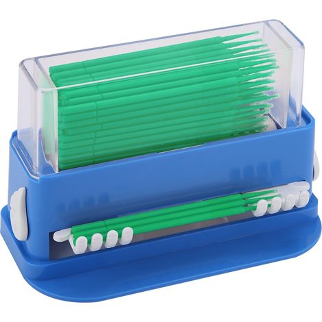 Micro-applicateur dentaire jetable avec distributeur à embout brosse flexible en forme de bâtonnet et étui (vert) (1/5)