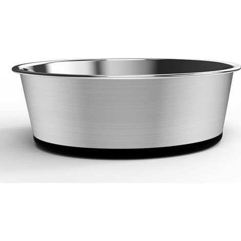 Gamelle pour chien en acier inoxydable, 950 ml, compatible avec les aliments, avec base antidérapante en silicone (1/4)