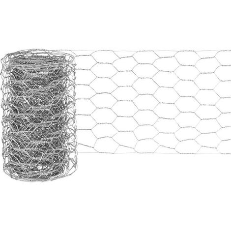 Grillage hexagonal (grillage pour mangeoire à poules) - 0,1 m x 3 m - convient pour les compositions florales, argenté. (1/5)
