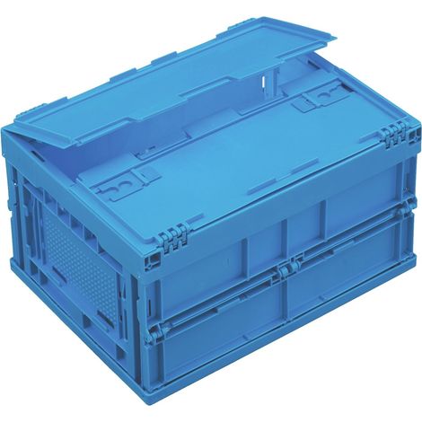 PROVOST - Bac pliable Provost avec couvercle intégré - Polypropylène bleu 600 x 400 x 290 mm
