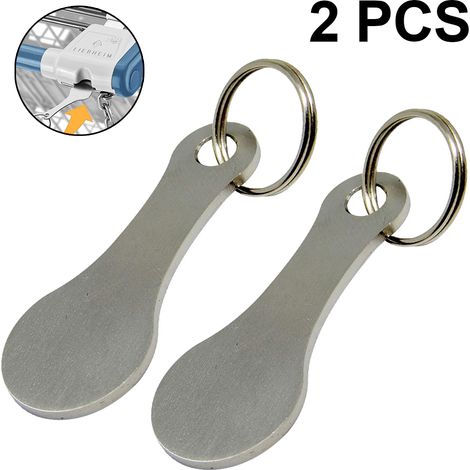 Clé De Dégagement Pour Caddie - Clé Universelle En Métal Anti-Rouille - Compatible Avec Tous Les Caddies Standards - 2 Pièces