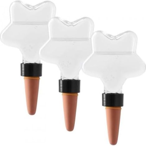 3 Pièces Boules D'Irrigation, Plastique Terre Cuite, 200ml, Forme Coeur Étoile, Pour Plantes En Pot Intérieur Extérieur