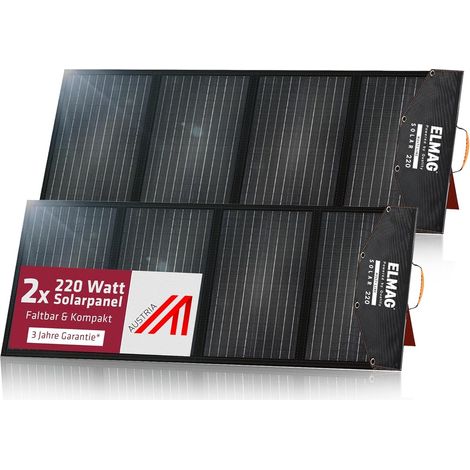 ELMAG Faltbares Solarpanel SOLAR 220 DUO - monokristallin 18VDC, 2x220Wp für tragbare Powerstations