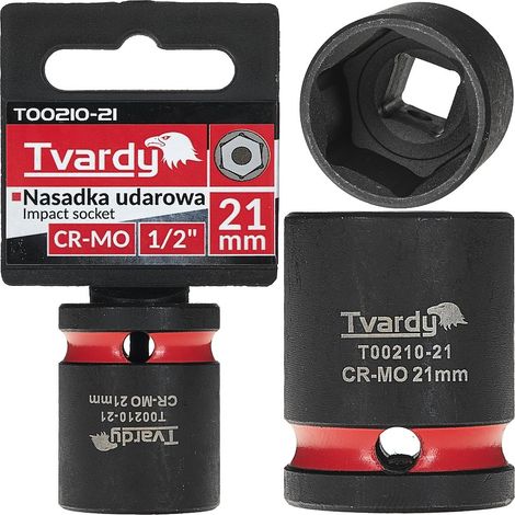 Vaso de impacto de 1/2" y 6 puntas, 21 mm, CR-MO (10/120) (1/4)