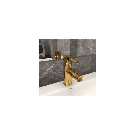 Grifo de lavabo dorado 130x176 mm - Crezuo (1/4)