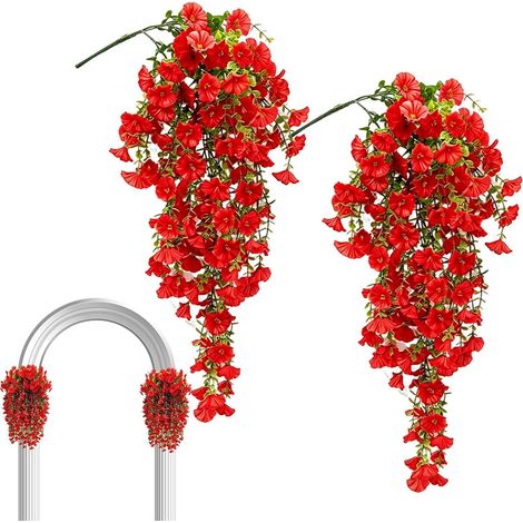 Fleurs Artificielles 2 Pièces Fausses Lianes Artificielles Fleurs d'Extérieur pour Décoration Maison Intérieure Salon Chambre Mur Jardin Cour Patio Porche (1/5)