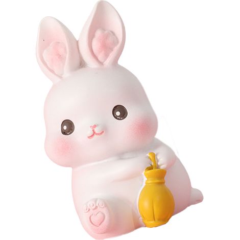 Figurine de lapin en résine, ornement d'animal de compagnie, décoration pour la maison, cadeau pour la chambre, parapluie de voiture (1/5)