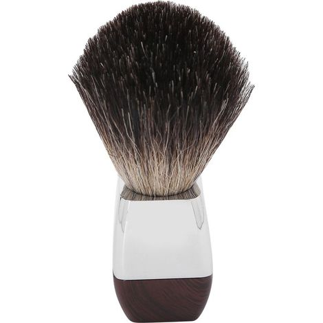 Pinceau de rasage professionnel pour homme, idéal pour les voyages, avec manche en acier inoxydable. (1/5)