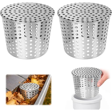 2 Pièces Crapaudine de Gouttière Grille,en Acier Inoxydable (90-110mm) (1/5)