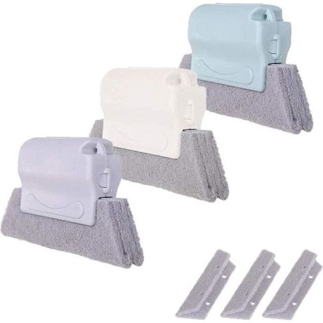 3pcs brosse de nettoyage de rainure de fenêtre créative, outils de nettoyage de crevasse à main, tête de brosse fixe