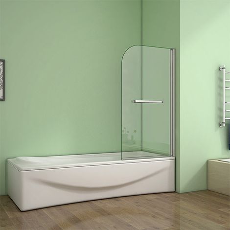 800x1400mm Single Pivot Shower Bath Screen Glass Panel Towel Rail
