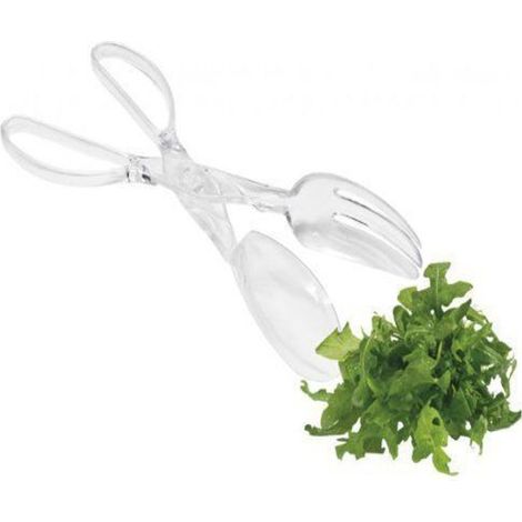 Trade Shop - Pinza A Forbice In Plastica Trasparente Per Insalata Cucina Alimenti -