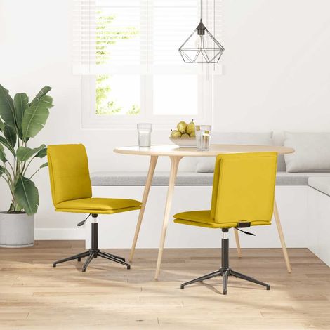 Esszimmerstühle 2 Stk. Gelb Samt
