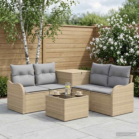 Set di divani 6 pz Beige e Grigio Chiaro vidaXL (1/5)