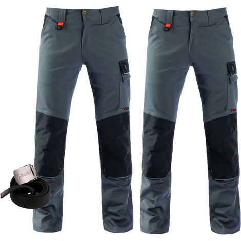 Lot de 2 Pantalons de travail TÉNÉRÉ PRO gris + Ceinture KAPRIOL - Taille: M (1/3)