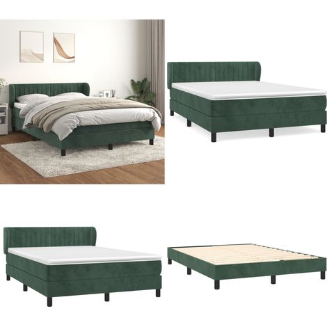 Boxspringbett mit Matratze Dunkelgrün 140x190 cm Samt - Boxspringbett - Boxspringbetten - Home & Living (1/5)