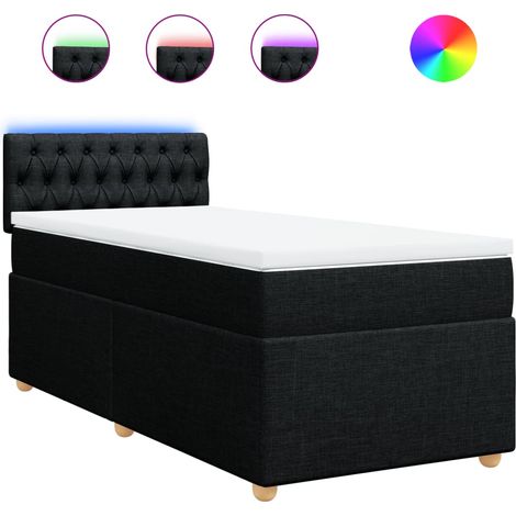 Maison Exclusive - Boxspringbett mit Matratze Schwarz 90x190 cm S