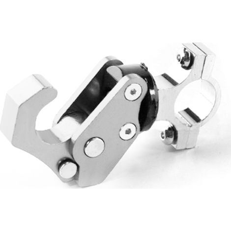 Robuster, klappbarer Haken aus Aluminiumlegierung, hohe Tragfähigkeit, Schlaufenbefestigung für Motorrad, Roller, Fahrrad, silberfarben (1/3)