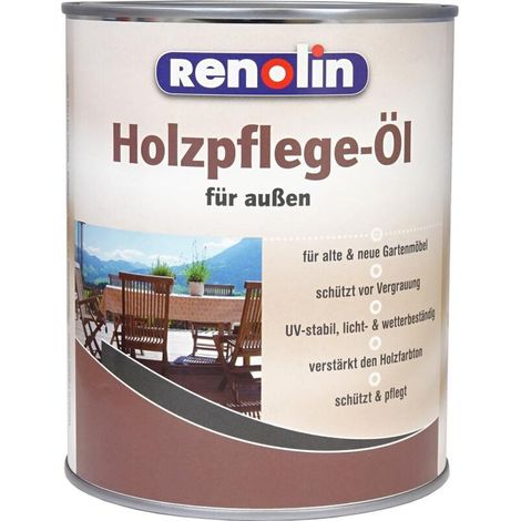 3x Renolin Holzpflege Öl Bangkirai 1L Außen Schutz Möbel Wetter Politur Farben