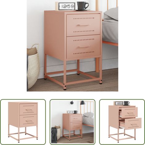 vidaXL Stahl - Nachttisch Rosa 36x39x60,5 cm Stahl (1/5)