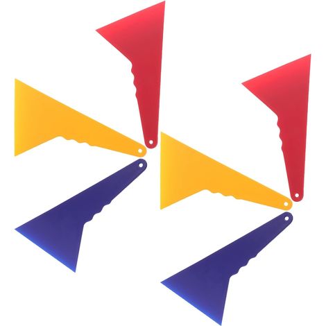 Lot De 6 Grattoirs Triangulaires pour Film De Voiture Raclette Vitre Voiture pour Autocollants Vitrophanie Fenetre Film Automobile Et Déneigement avec Trou De Suspension (1/5)