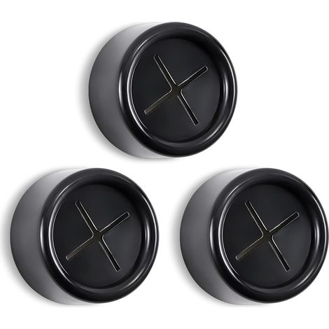 Set di 3 ganci portasciugamani da cucina - Ganci adesivi rotondi con finitura cromata di alta qualità - Facile installazione a parete - Nero - Cucina - Bagno - Set da 3 pezzi (1/5)