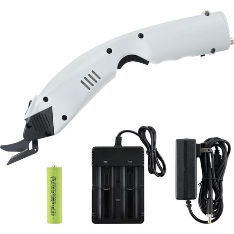 Kaelt - Ciseaux électriques pour cisailles sans fil à tissu Coupe-tissu électriques avec batterie pour couper le carton de tissu de coton de plante en pot de cuir (1 couteau & 1 pile) (1/5)