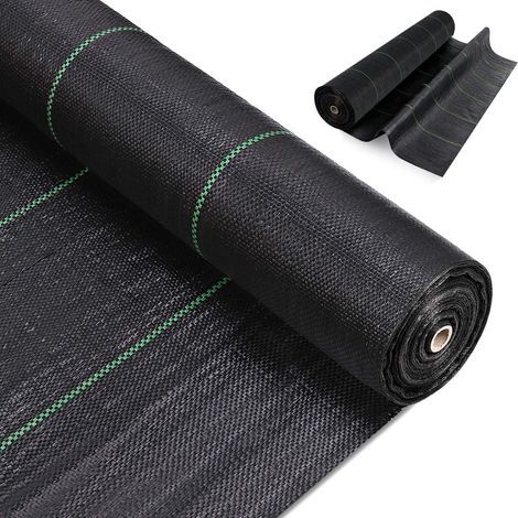 GENERIC-Toiles de Paillage 1.5m x 10m,Geotextile,de Paillage Bache Geotextile Toile Anti Mauvaises Herbes Tissu Perméable à l'eau, Résiste Rayons UV,Anti Repousse -Bâche Anti Mauvaise Herbe (1/5)