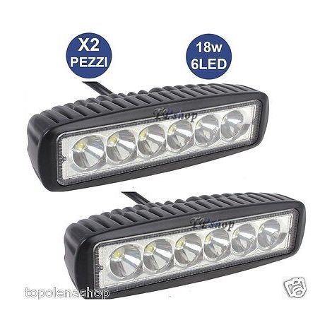 2 X FARO SUPPLEMENTARE PROFONDITA AUTO FUORISTRADA 12V 18W 6 LED